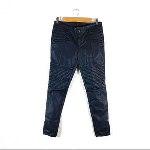 Free People Faux Leather Moto Black Pants SZ 4